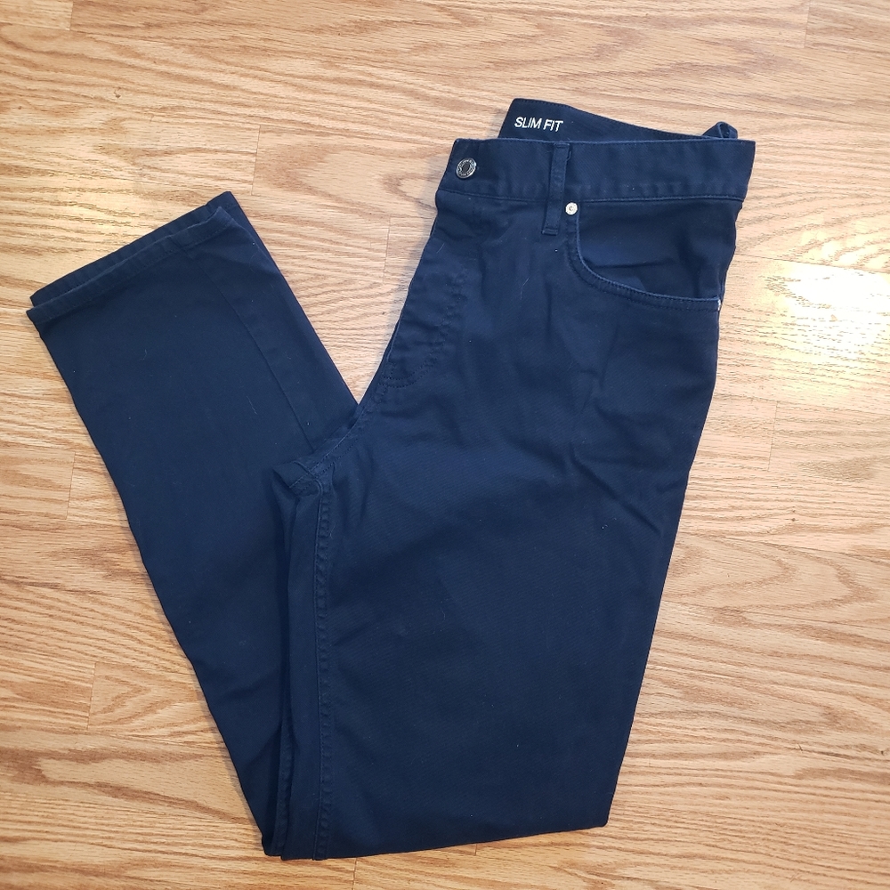 H&M Navy Blue Slim-Fit Pants